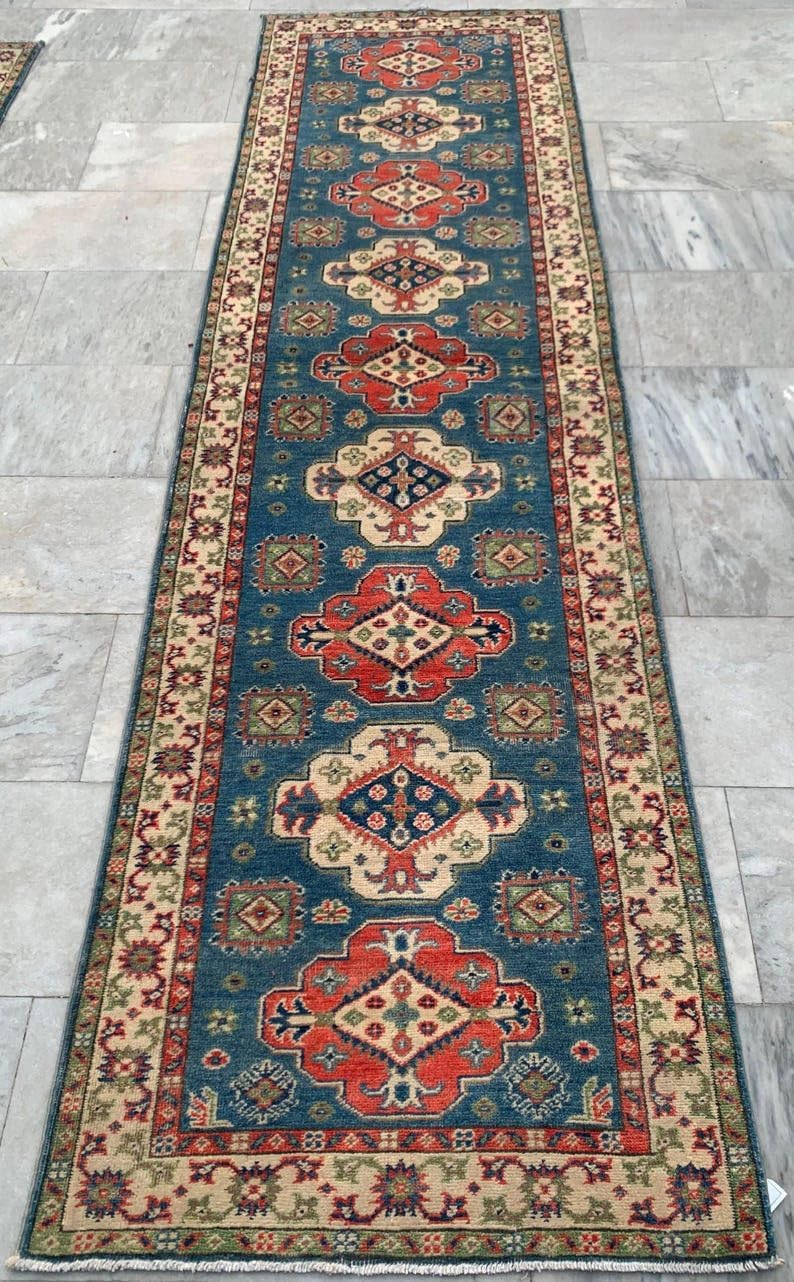 3x10 Afghan Handmade Kazak Home Decor Modern Kazak Hallway Runner Rug 290 x 80 cm