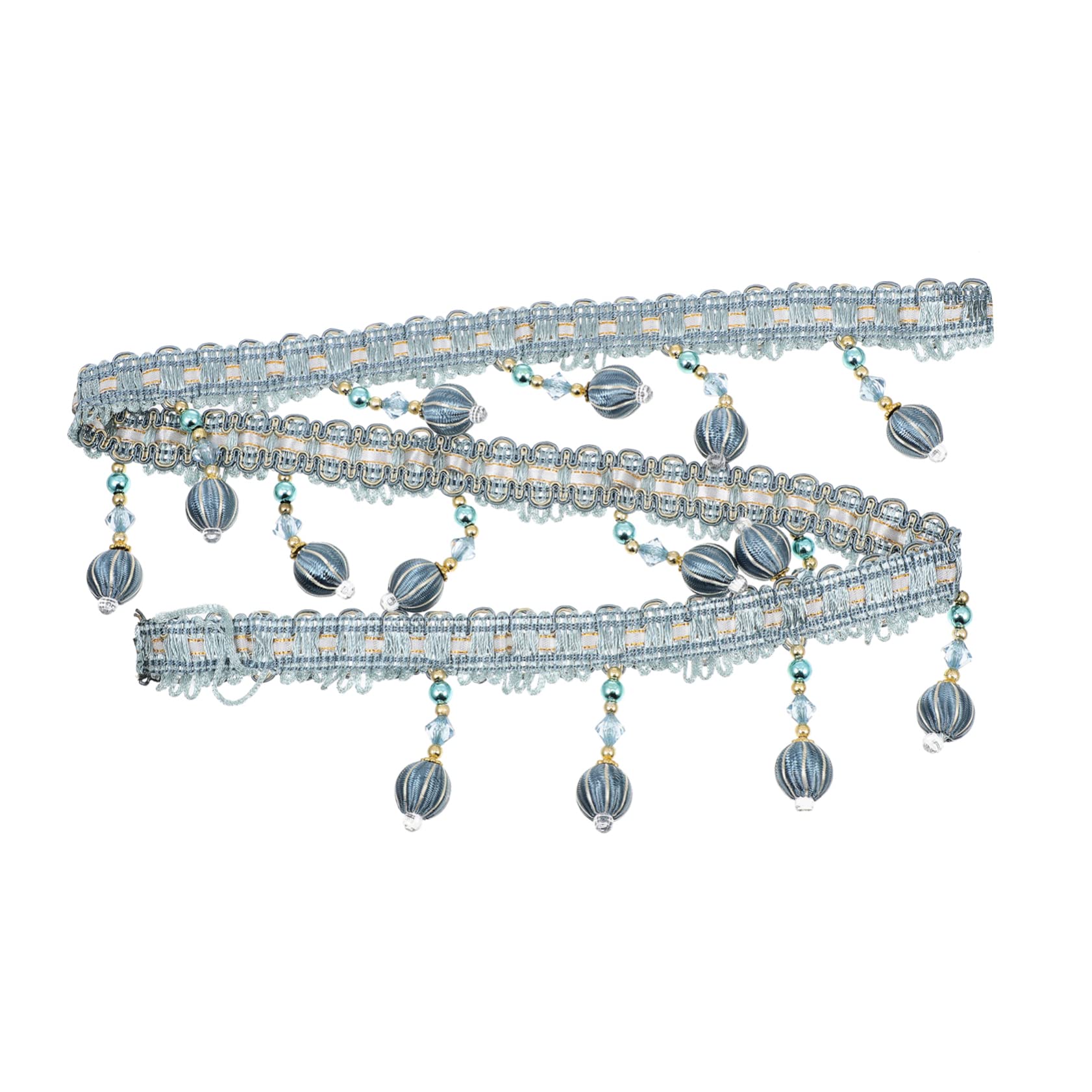 VILLCASE Garniture Perlée à Pompon Franges de Perles pour Loisirs Créatifs Pompon Décoratif Perles Fournitures pour Rideaux et Garnitures