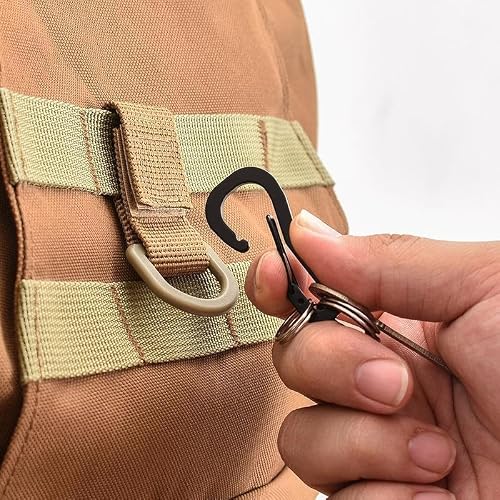Qiantull Lot de 8 sangles tactiques Molle - Anneaux en D - Accessoires MOLLE - Vert armée – vue 4