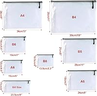 Vista 2 de A5 (9 x 7 pulgadas), bolsa de malla con cremallera para documentos, carpetas de archivos de plástico con cremallera para suministros de oficina