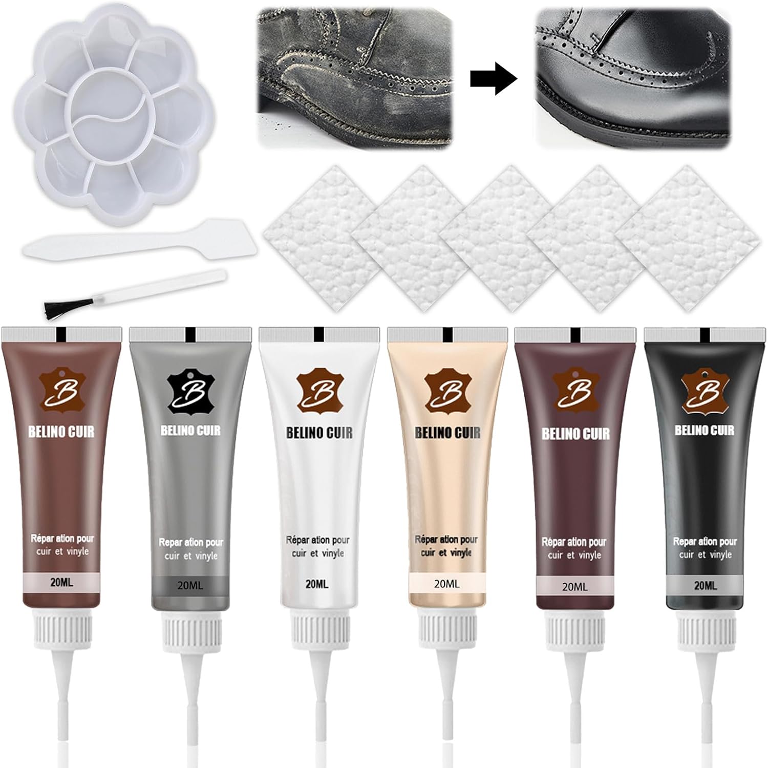 Carreneu 6 Colours Leather Repair Cream Liquid Leather Repair Set