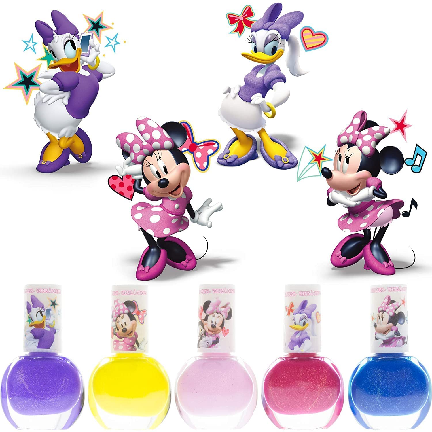 Townley Girl-Disney Minnie Mouse|The Top Nail Saloon for Kids|Non toxic,Glittery,Opaque,Water Based,Quick Dry,PeelOff NailPolish Kit|Perfect for Gifts,Party,Sleepover&Makeover|15 Amazing Shades|Age 3+