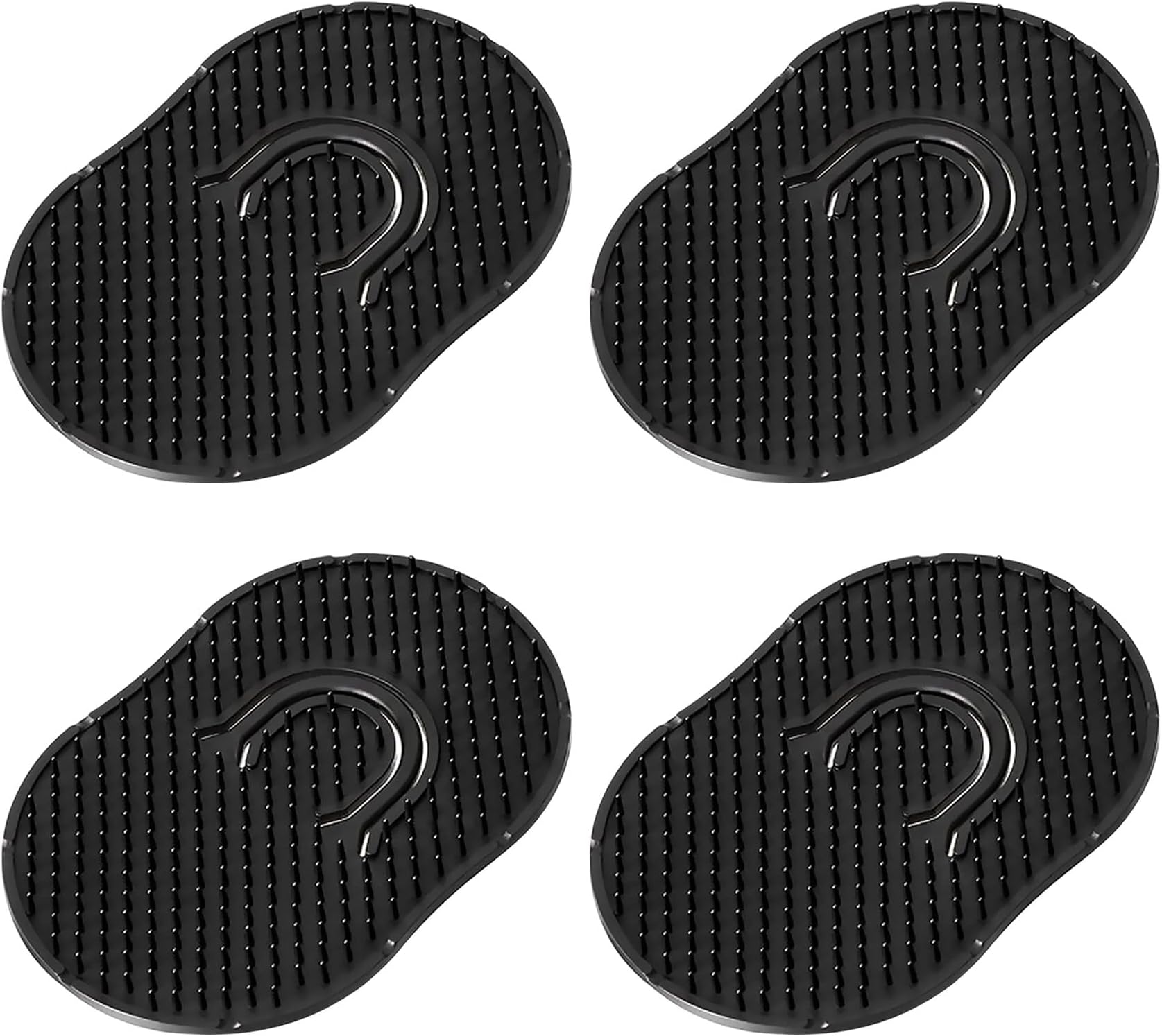 Soft 'N Style 4 Packs Pocket Palm Combs, Shampoo Comb, Massager Hair Brush Comb, Scalp Massager Brush Comb (Black)