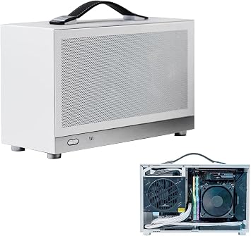 Ultra Small Chassis, DIY Computer Case, Middle Tower PC Case, PC Frame, Chassis with Handle, ATX/M-ATX/ITX Chassis, 4 Sided Mesh Panel, 2.1 gal 8.1 L Capacity, Vertical Internal Space Design, SPCC Steel Plate + Aluminum Alloy, Durable, Rust Resistant Treatment, No Deformation, Easy Installation, Good Heat Dissipation, Black, 12.2 x 5.3 x 5.3 x 5.3 x 7.3 x 7 x 7.6 x 7 x 7.6 inches 3 inches 3 x 1 x 1 x 1