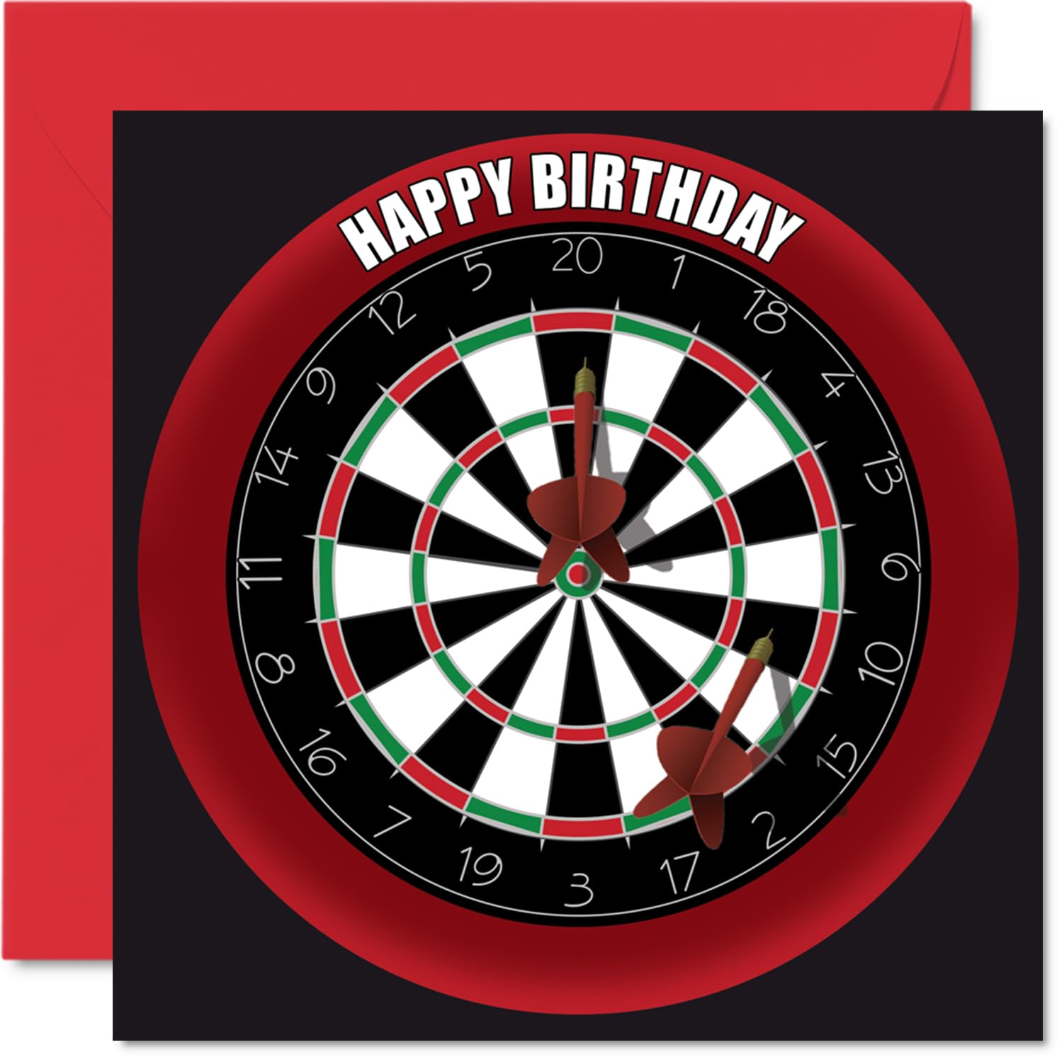 Fun 30th Birthday Cards for Men Woman - Dart Board - Happy Birthday Card for Dad Mum Son Daughter Brother Sister Uncle Auntie Cousin, 145mm Sports Darts Bday Greeting Cards