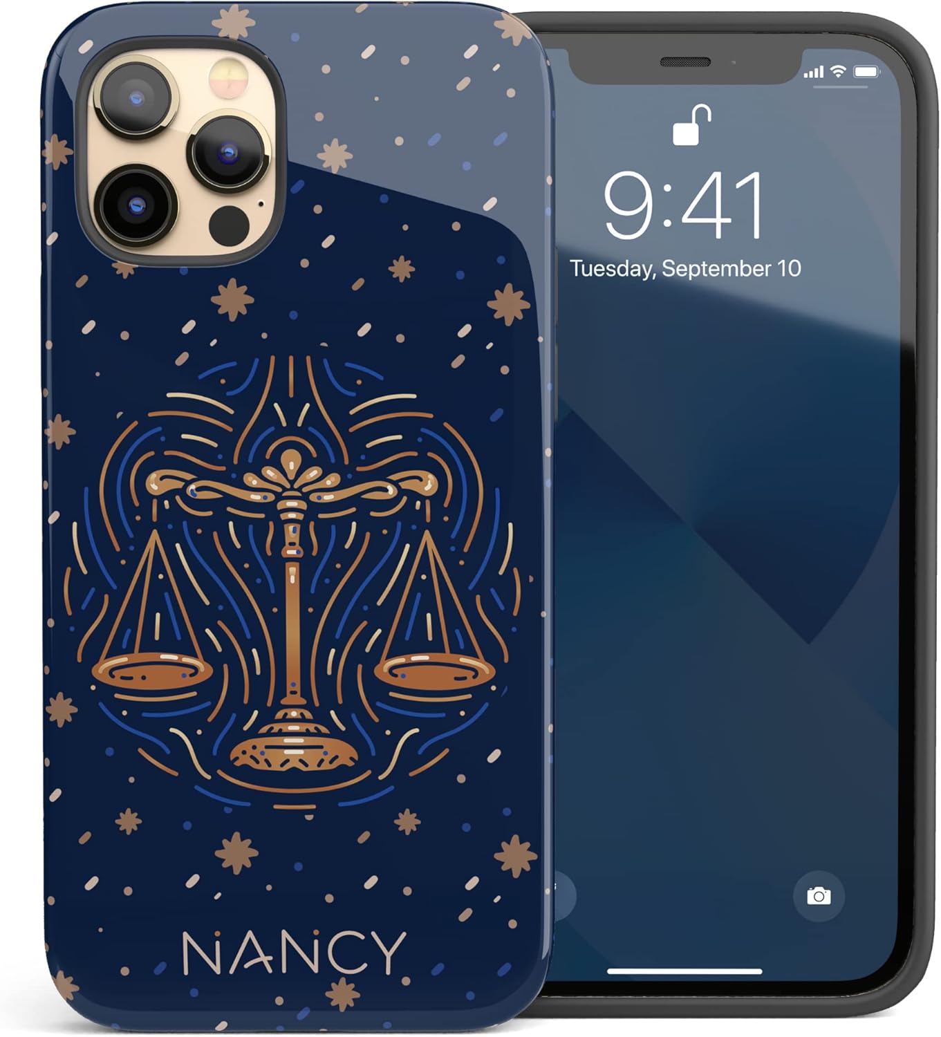 Custom Aries Zodiac Sign, Astrology Personalized Name Case, Compatible with iPhone 17 Air, 16 Pro Max, 15 Plus, 14, 13 Mini, 12, 11, X/XS Max, XR, 7/8