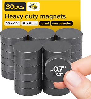 X-betMAGNET Ultra-Strong Ceramic Round Magnets 30 Pack (0.7x0.2"/18x5mm) - Rust-Proof, Heat-Resistant for Fridge, Whiteboard, Crafts, DIY