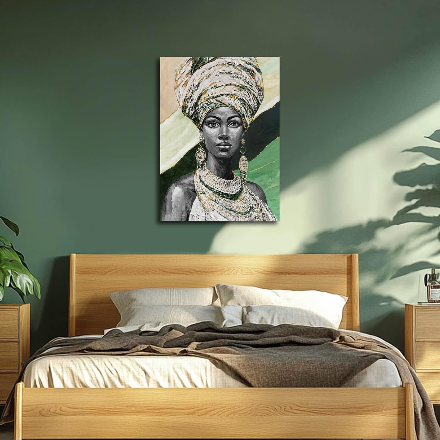 Ocevarin Black Woman Portrait Wall Art Modern Art Prints African American Painting Colorful Artwork Wall Decor for Dining Room Office Home 24x36 Inch