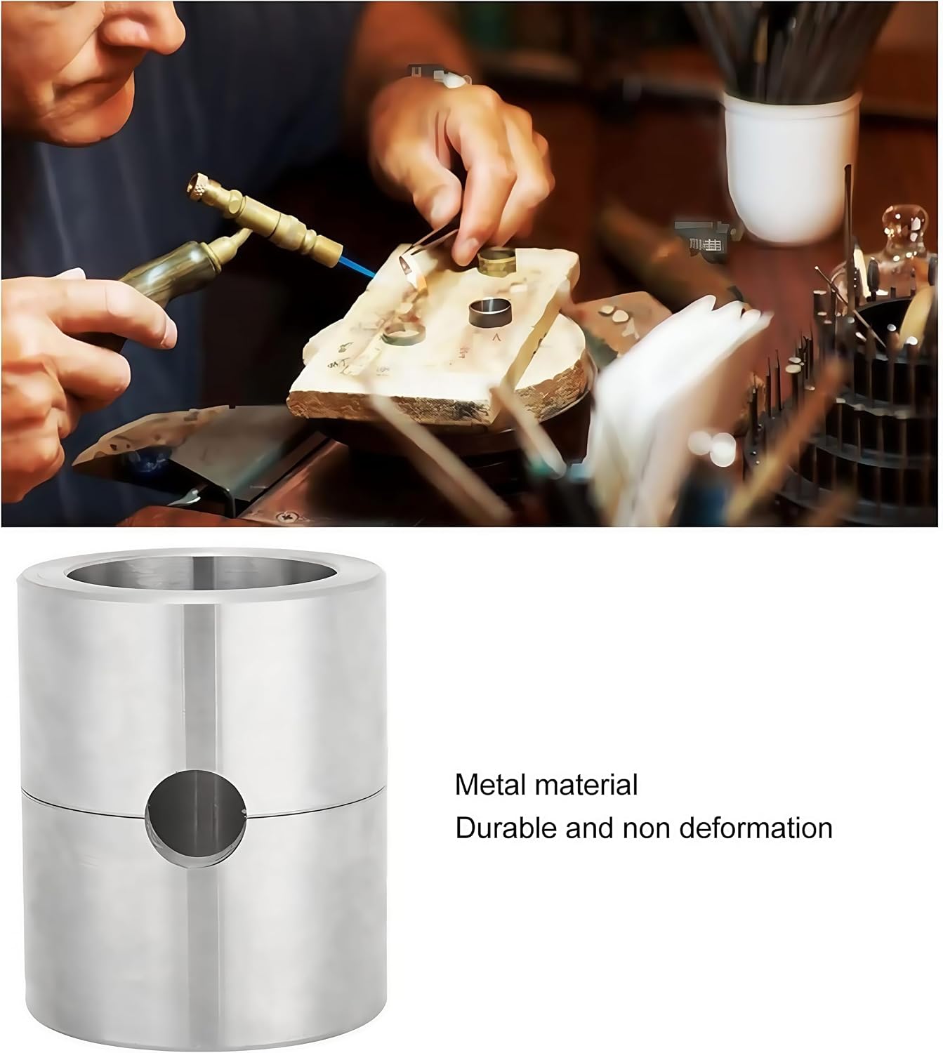 Sand Casting Sandbox, Aluminum Alloy Cylindrical Shape Jewelry Casting,Small DIY Aluminum Alloy Jewelry Casting Container for Jewelry Makers and Jewelry Repairing
