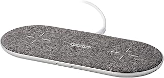 Ventev Wireless Charger Qi Chargepad+ | Fast Charging Wireless Charge Pad | Universally Compatible with Apple (7.5W) and Samsung (10W), Works with All Qi Enabled Devices | Grey (Duo)