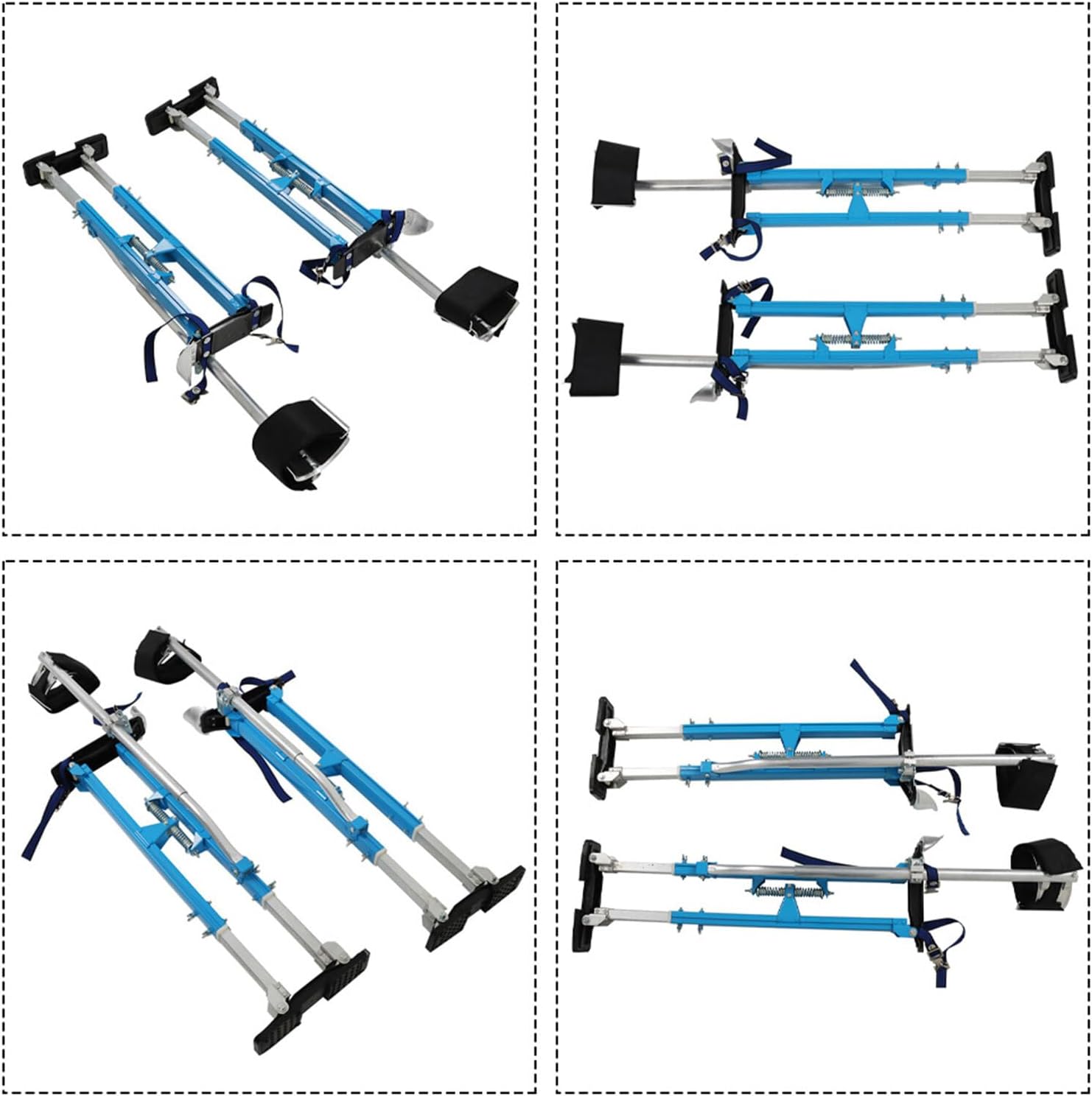 36in - 48in Aluminum Alloy Stilts Drywall Stilts Adjustable Heights Stilts Blue for Painter Taping