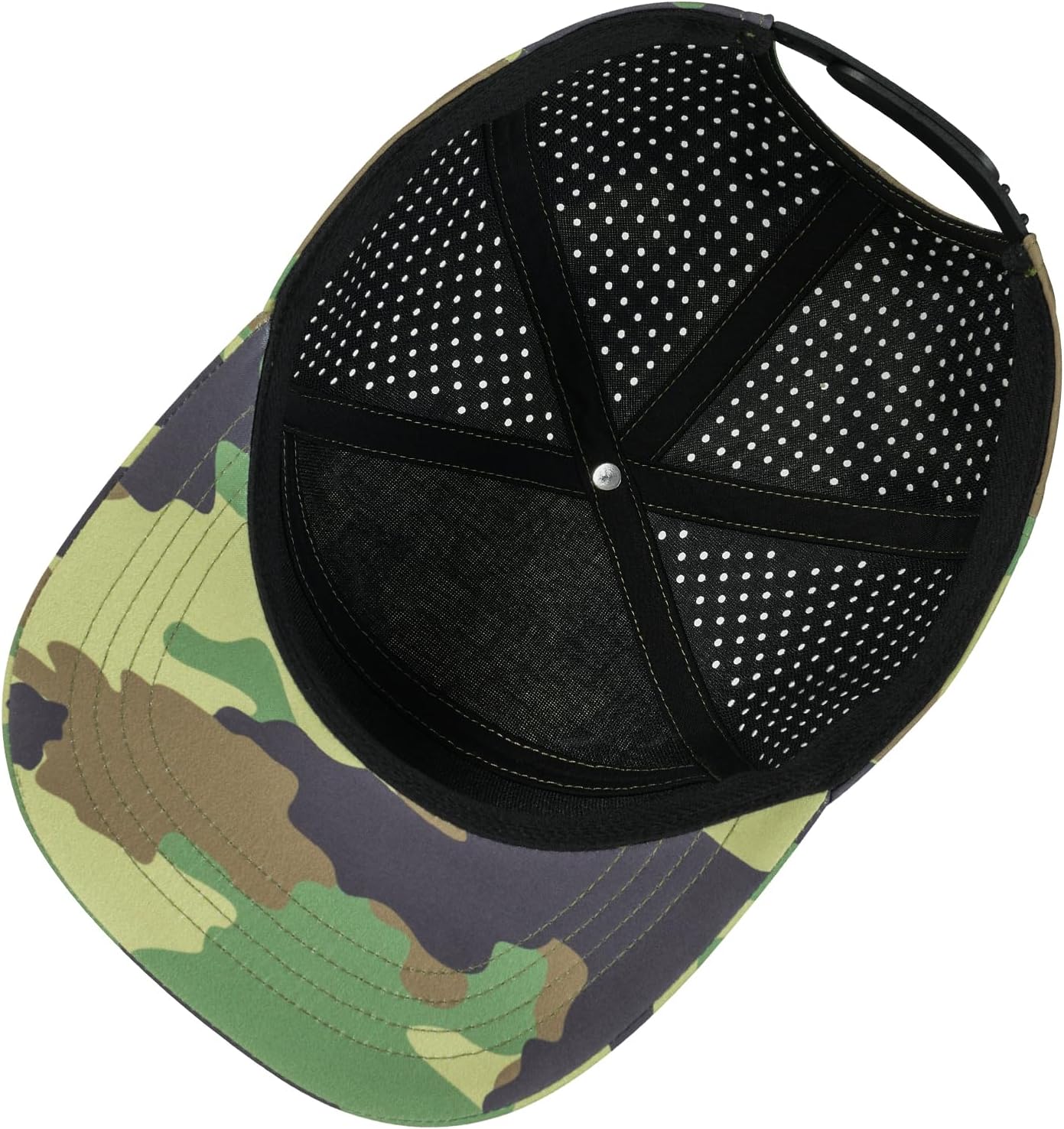 Men Flat Brim Adjustable Performance Hat Snapback Laser Perforated Baseball Cap - Image 6