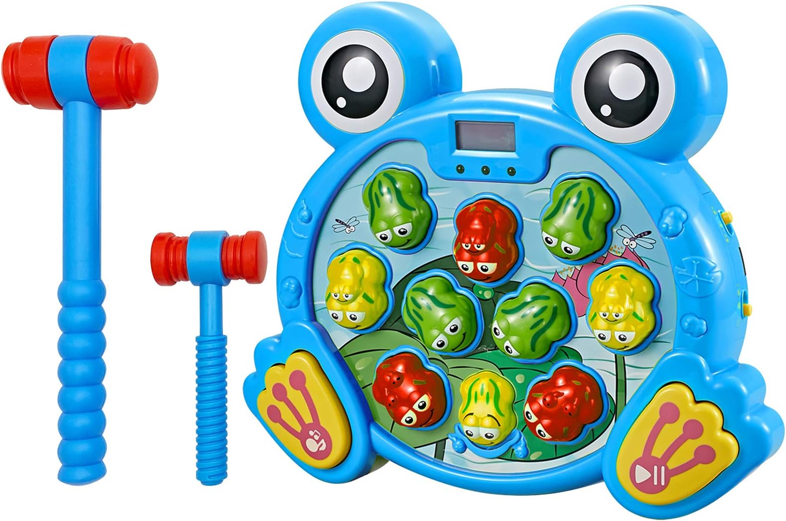 Think Gizmos Whack a Frog Game - Fun Hammering Interactive Toy Boys & Girls ages 3 4 5 6 7 years old (Blue)