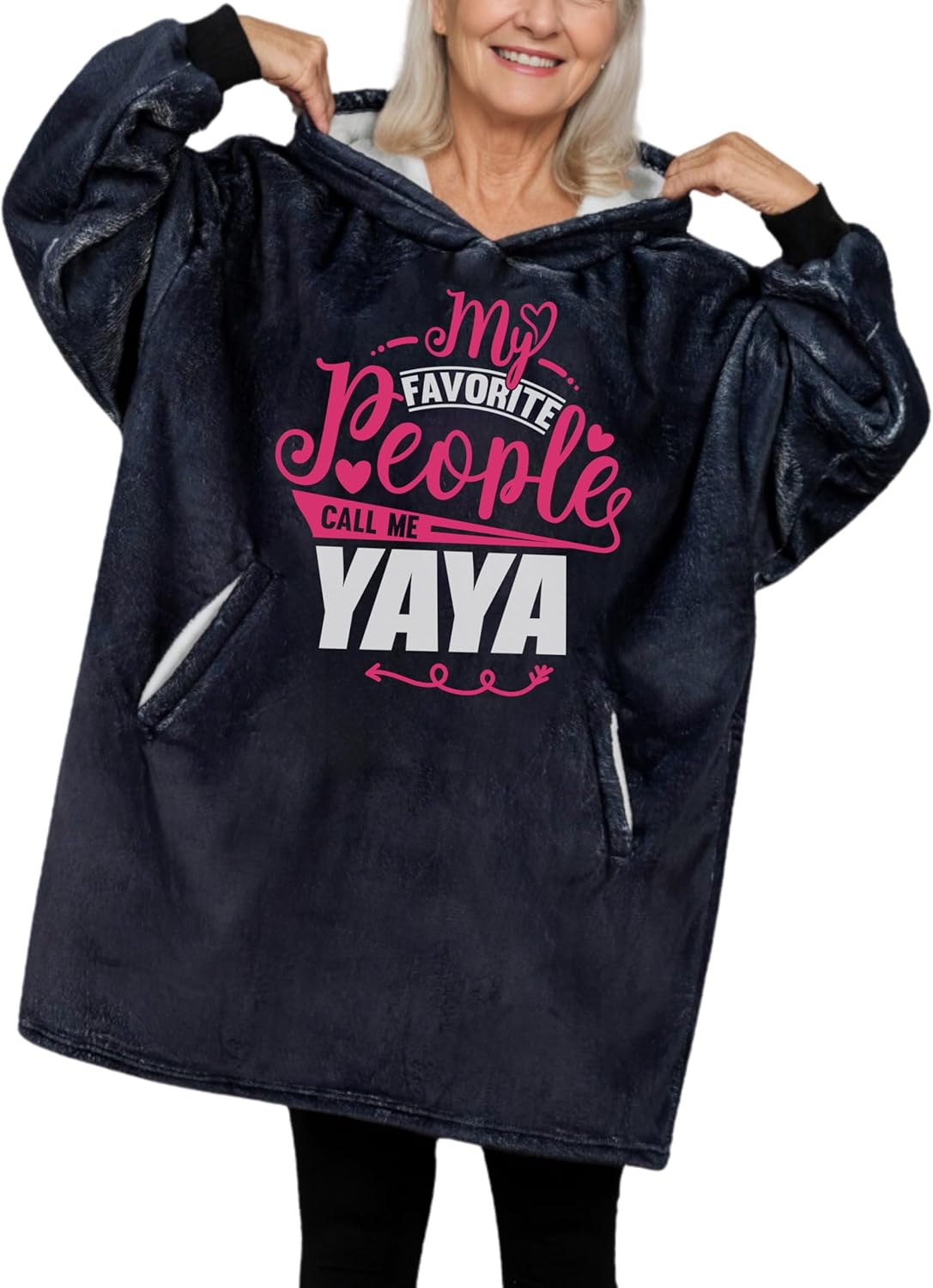 Yaya Gifts for Grandma, for Mother's Day, Wearable Blanket Hoodie, Oversized Hooded Blanket, Cozy, Warm, One Size - Call Me