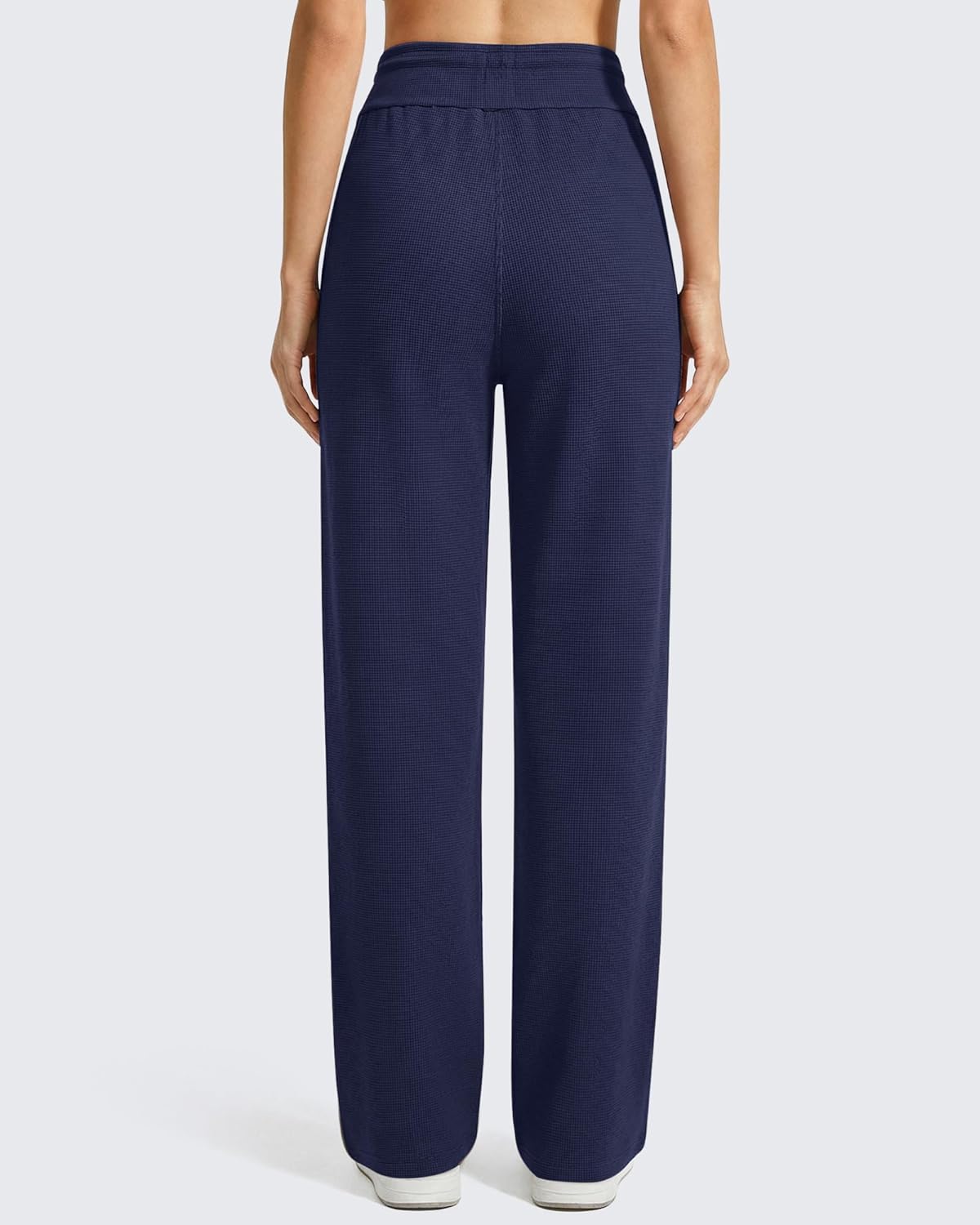 G4Free Women's Waffle Knit Wide Leg Sweatpants – High Waisted with Pockets Casual Straight Leg Pants - Image 2