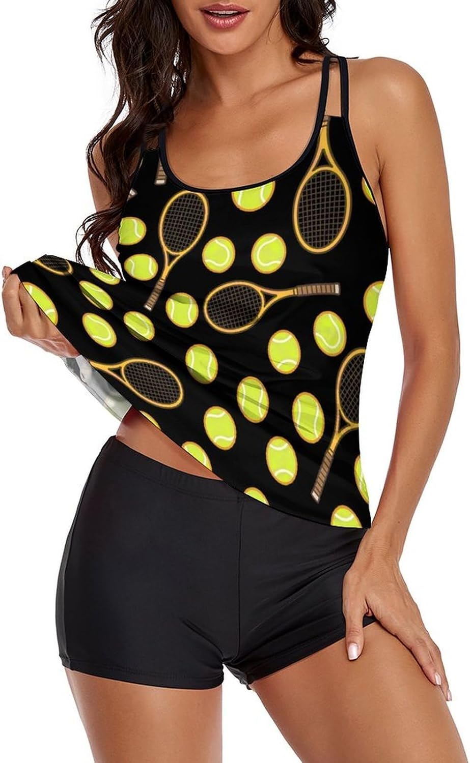 Tummy Control Tankini Set for Women, 2 Piece Quick Dry Swimsuit with Tank Top and Bottoms