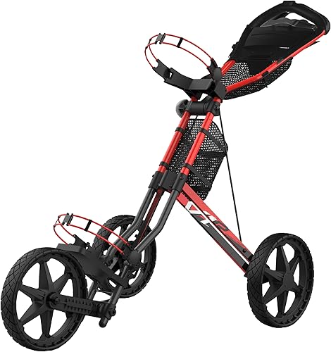 Sun Mountain Carrito de velocidad de golf V1R 3 ruedas Pursh Cart - Negro Fire Red