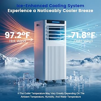 10000 BTU Portable Air Conditioners, Portable AC up to 450 Sq.Ft,4 in 1 Portable AC Unit with Cool,Dehumidifier,Fan Modes&Sleep,Remote Control&24H Timer,AC Unit for Bedrooms