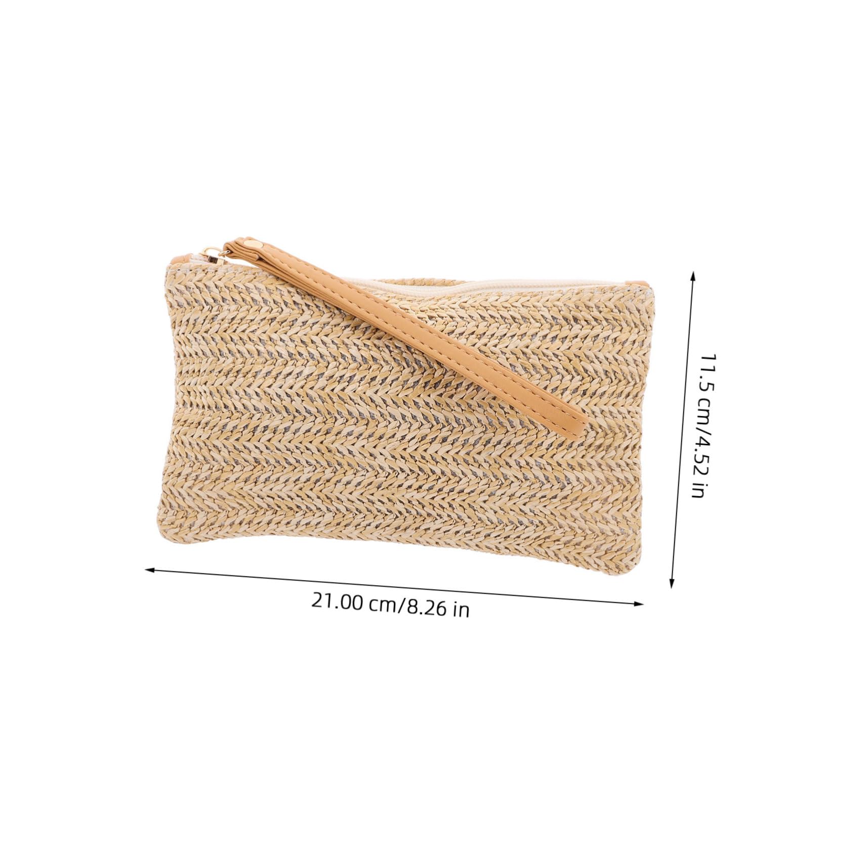 NOLITOY Summer Straw Clutch Purse Women's Straw Bag Zipper Beach Handbag for Vacation
