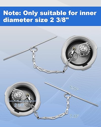 Miniatura 6 de 2 tapas de combustible diésel de bloqueo de 2 38 pulgadas para camiones Freightliner M2 pequeños semi box 2002+ con anillo de sello de goma, cadena