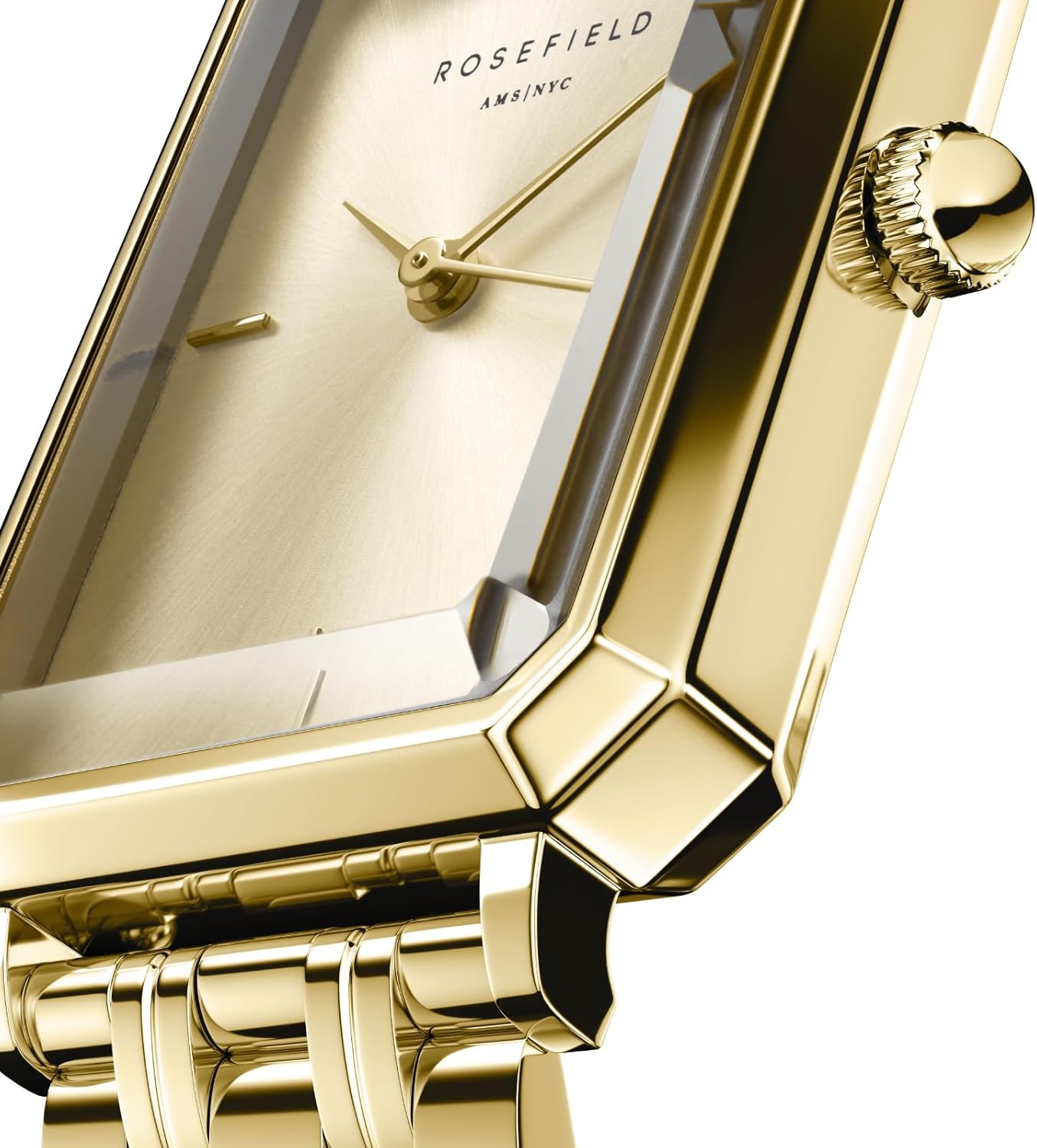 Rosefield Octagon Women's Gold Tone Stainless Steel Bracelet Watch 29mm