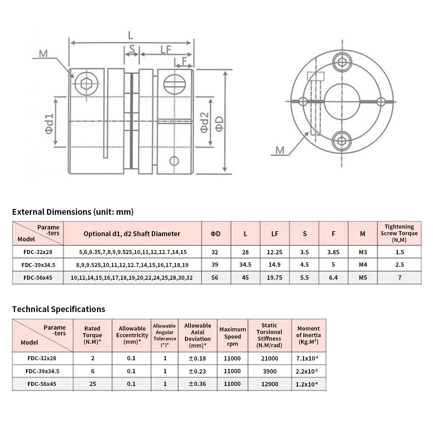 14 mm bis 20 mm flexible Membrankupplung, D56 L45 Aluminium 1 Membran-Motorwellenkupplung für 3D-Drucker CNC-Maschine Servo-Schrittmotor