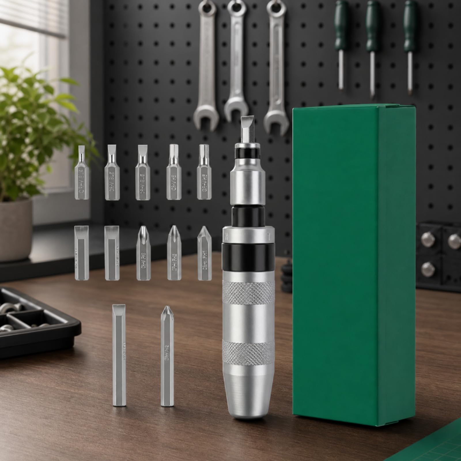 13 Pezzi Cacciavite a Impatto Manuale Antiscivolo Cacciavite a Percussione Robusto Avvitatore per Riparazioni Domestiche