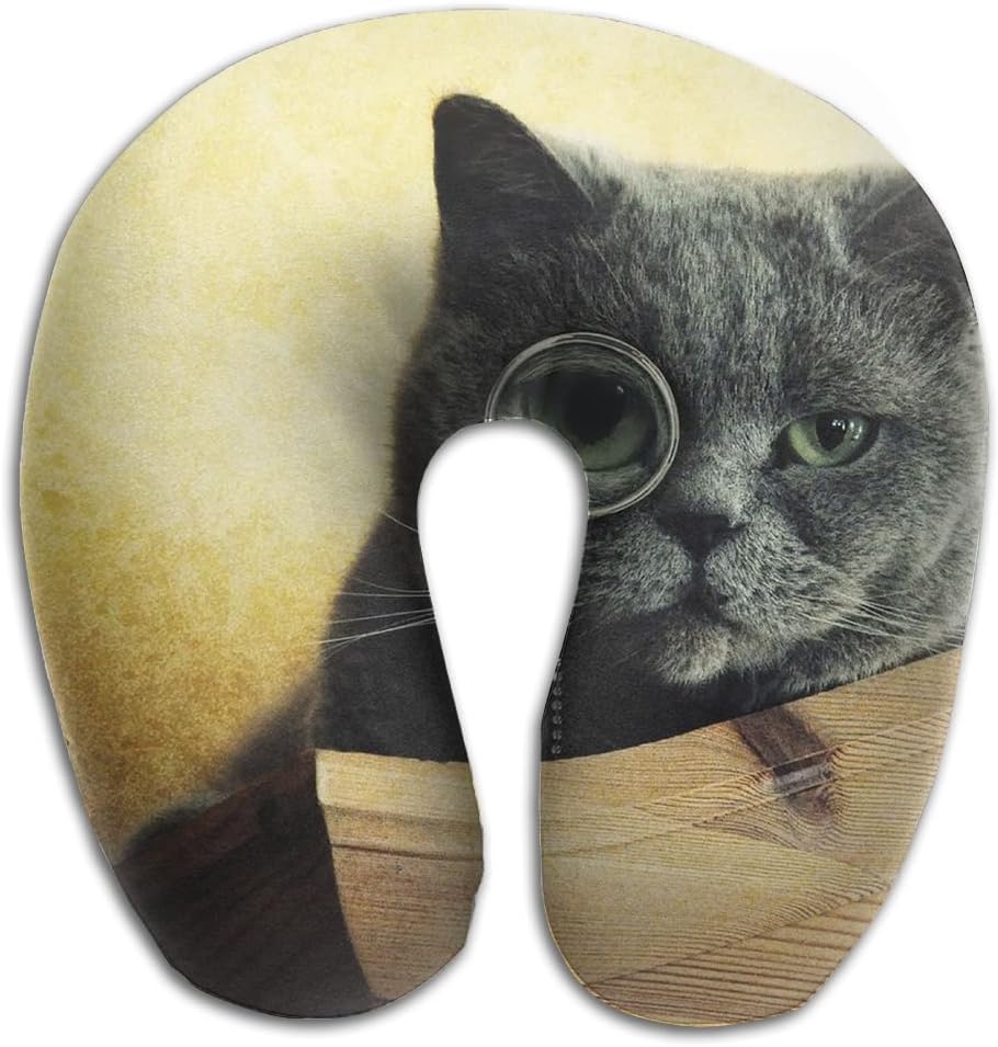 Multifunctional Neck Pillow Cat With Microscope UShaped