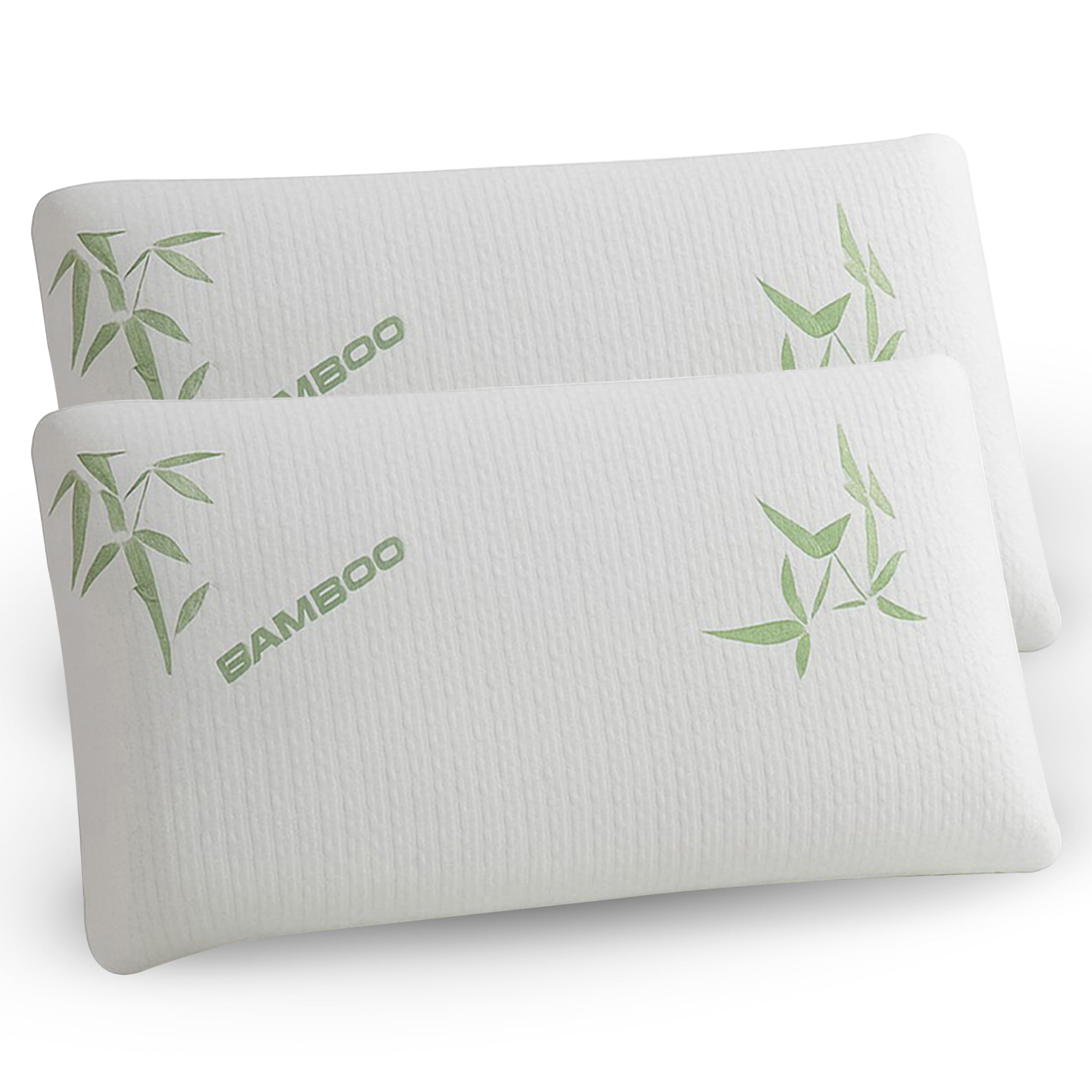 Aspect White Pack Of 2 Bamboo Bed Memory Foam Pillow For Sleeping Neck And Head Support Anti Allergy Orthopedic Pillows Deep Sleep Neck Pillow Superior Comfort Antibacterial Pillow For Side & Back Sleepers