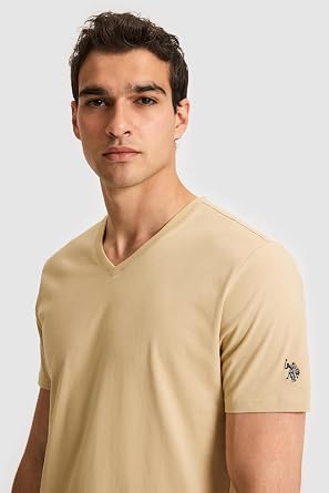 U.S. Polo Assn. Erkek Bej Tişört Basic 50326944-VR011