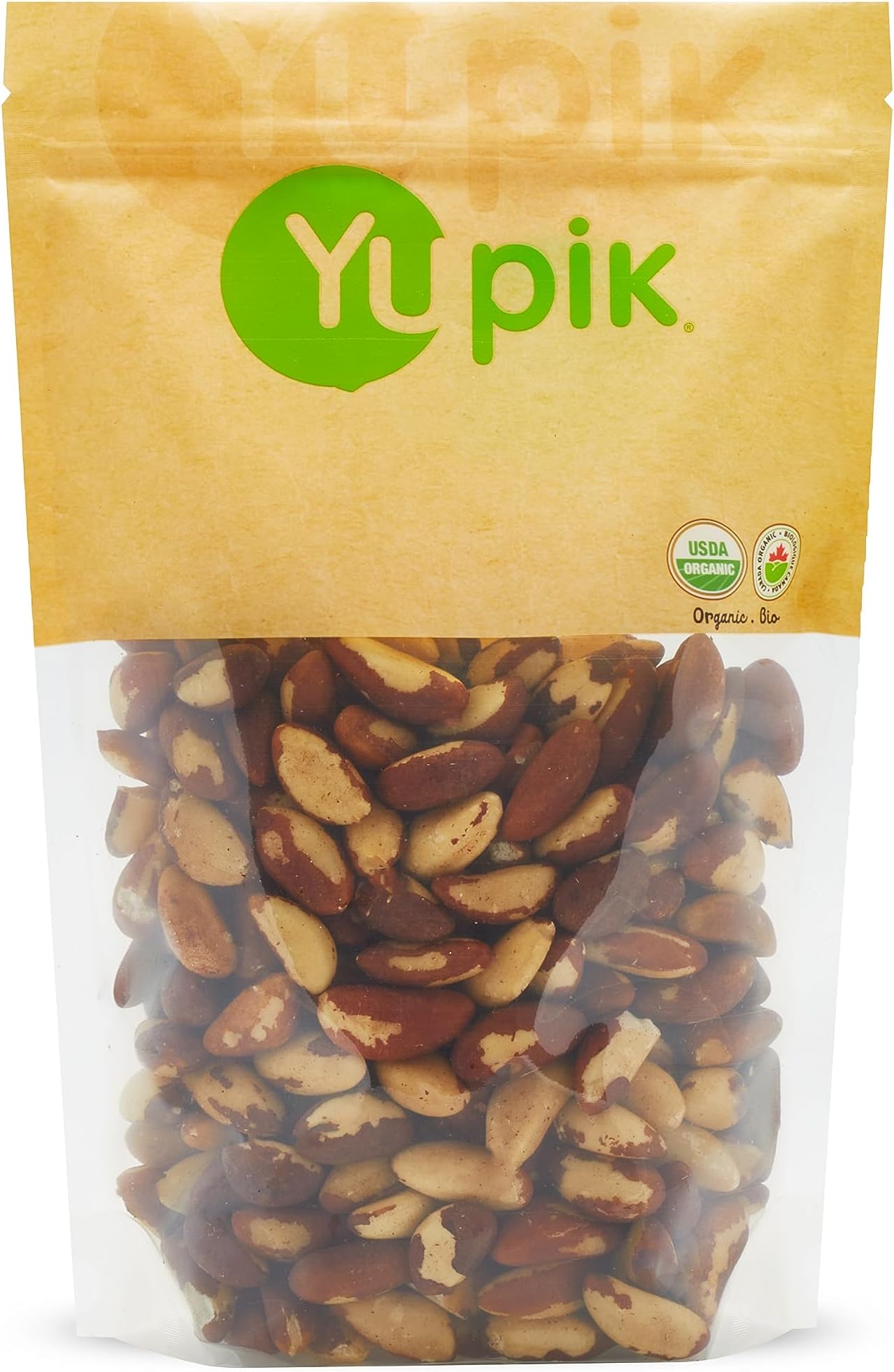 Yupik Organic Brazil Nuts, 2.2 lb (35.2 oz), Gluten-Free, Vegan, Kosher, Non-GMO, Raw Nuts, Shelled, Unsalted, Unroasted, Oil-Free, Crunchy, Excellent Source of Selenium, Healthy Snacks