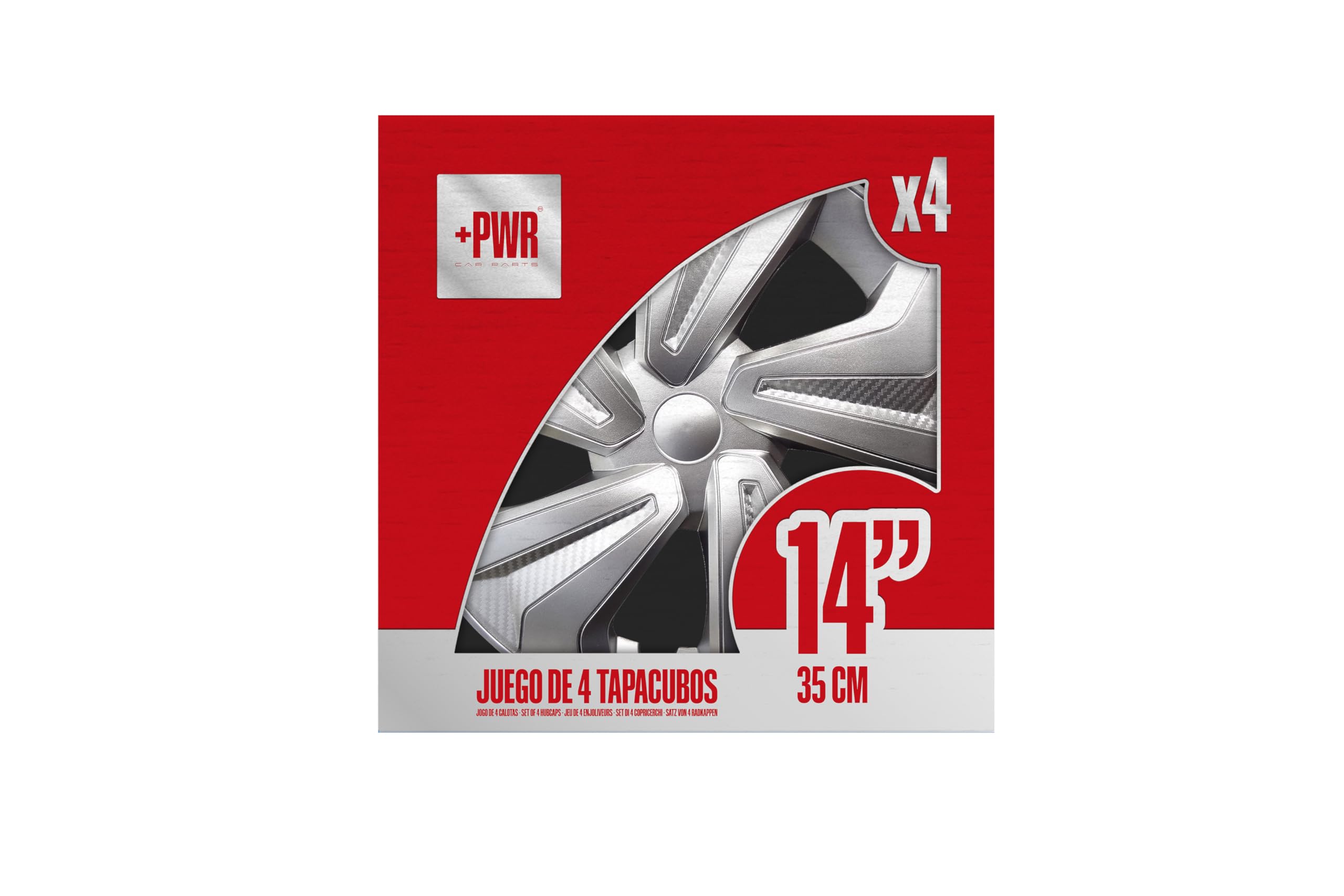 Enjoliveurs 14" Road Argent, Lot de 4 pièces, universels, ABS Haute résistance, Fixation par Pression, Design Moderne et Ventilation optimisée