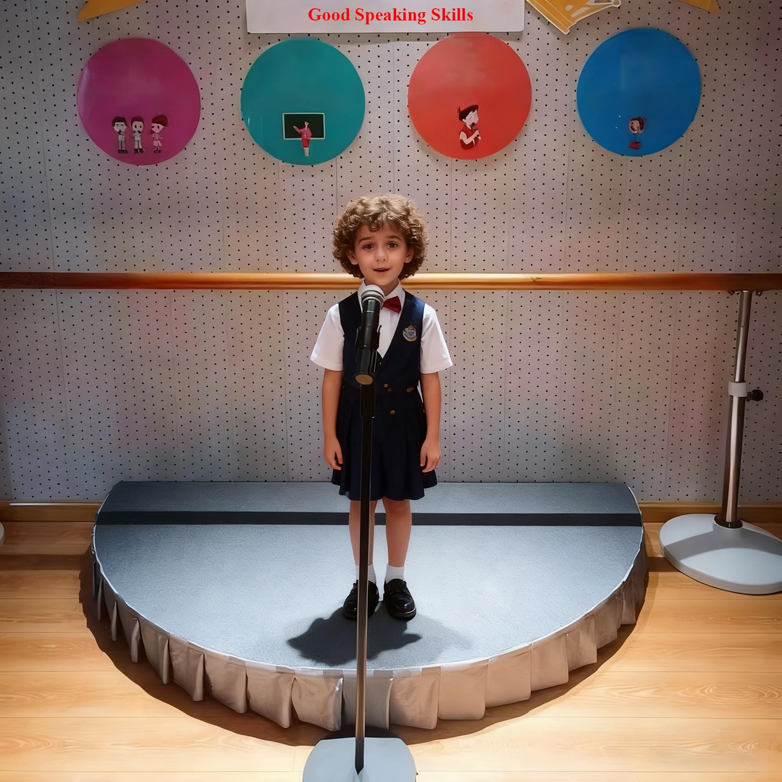 Petite estrade semi-cylindrique pour écoles et spectacles de fin d'année