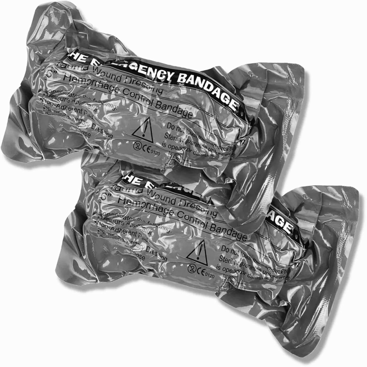 KAYNO 6-inch Israel First aid hemostasis Emergency Elastic Compression Bandage Vacuum Outdoor First aid Army Green Tactical 8-inch, Gray 2 Pieces 1 Suit