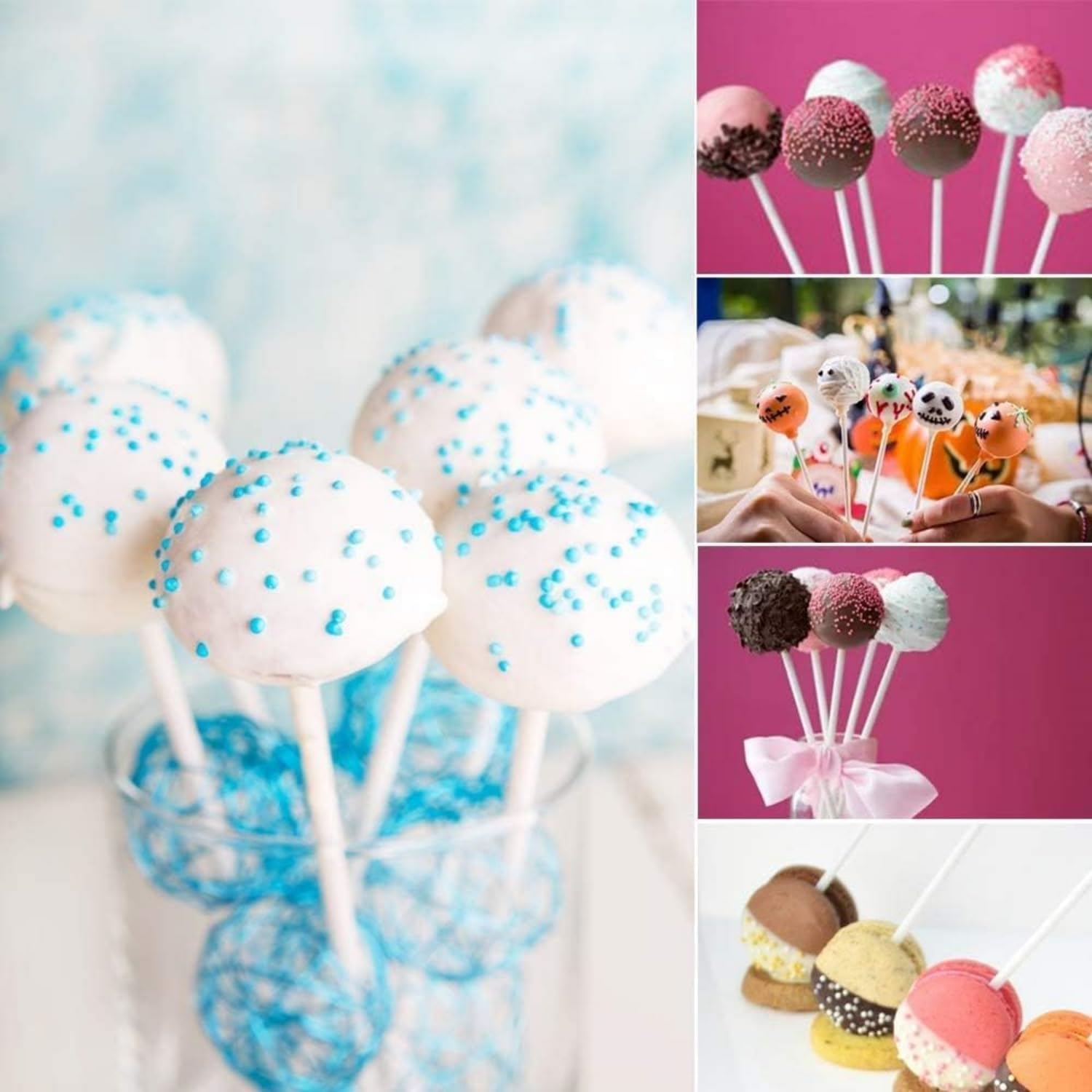 100 Bastoncini Di Carta Per Cake Pops E Lecca Lecca - 10 Cm Multicolore Per Dolci Fatti In Casa