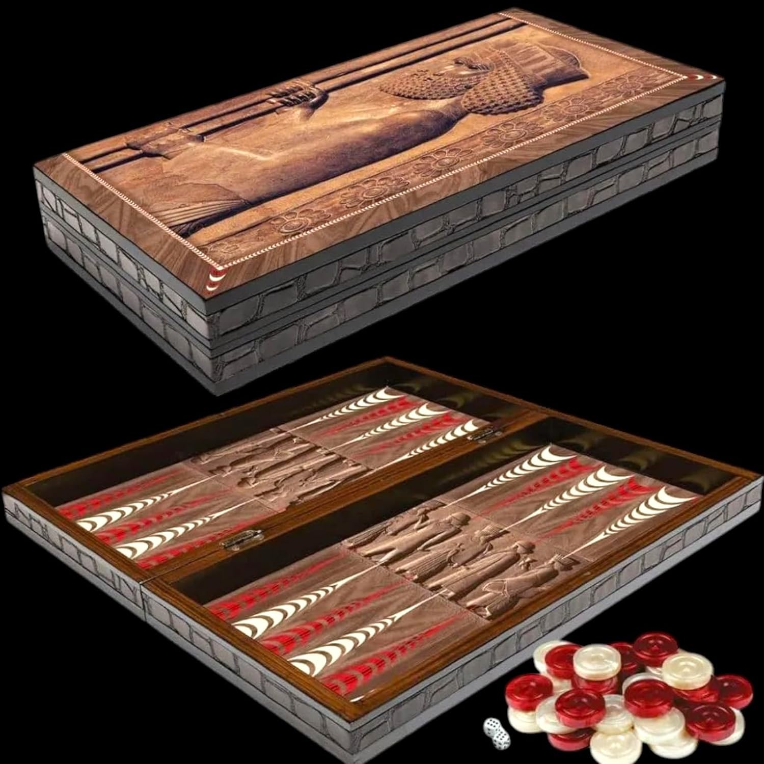 20-inch X Large Antique Backgammon Sets for Adults Wooden Game Board Handmade Game Sets/Gifts for Dad, Anniversary, Birthdays
