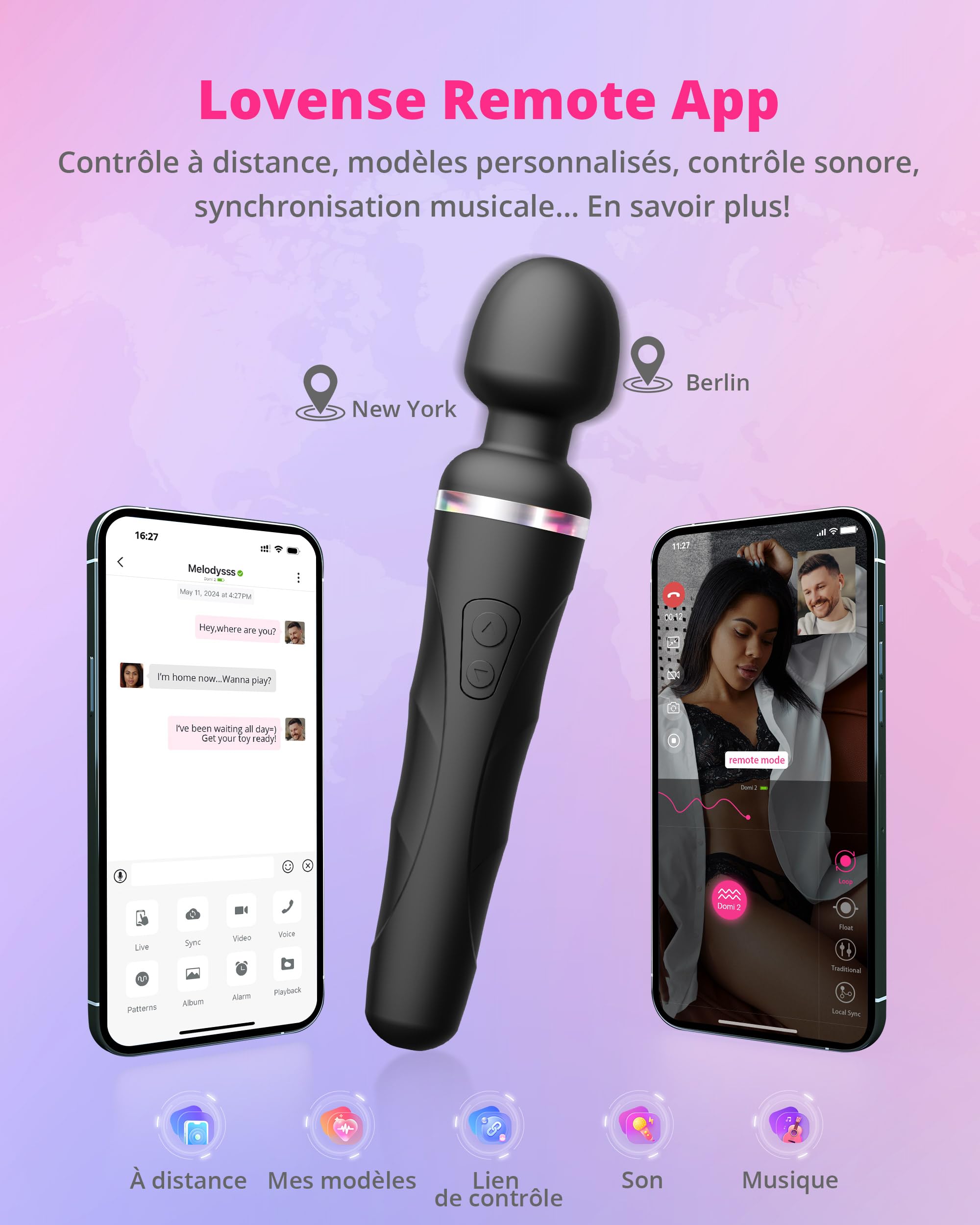 Amazon.com: LOVENSE Domi 2 Wand Massager Vibrator + LOVENSE Dongle USB  Adapter : Health & Household