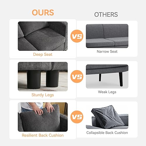 Miniatura 5 de Juego de sofá modular modular de 107 pulgadas en forma de U con almacenamiento para sala de estar, moderno sofá modular de 6 plazas con otomana