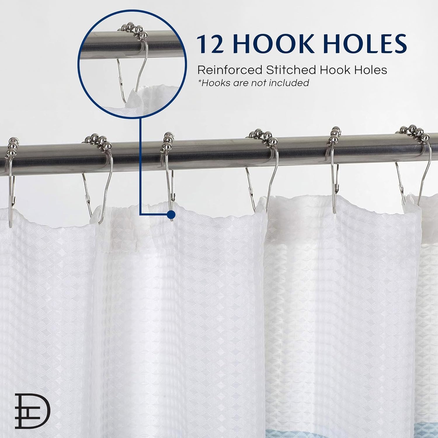 Dainty Home Ombre Waffle Weave Shower Curtain (Navy)
