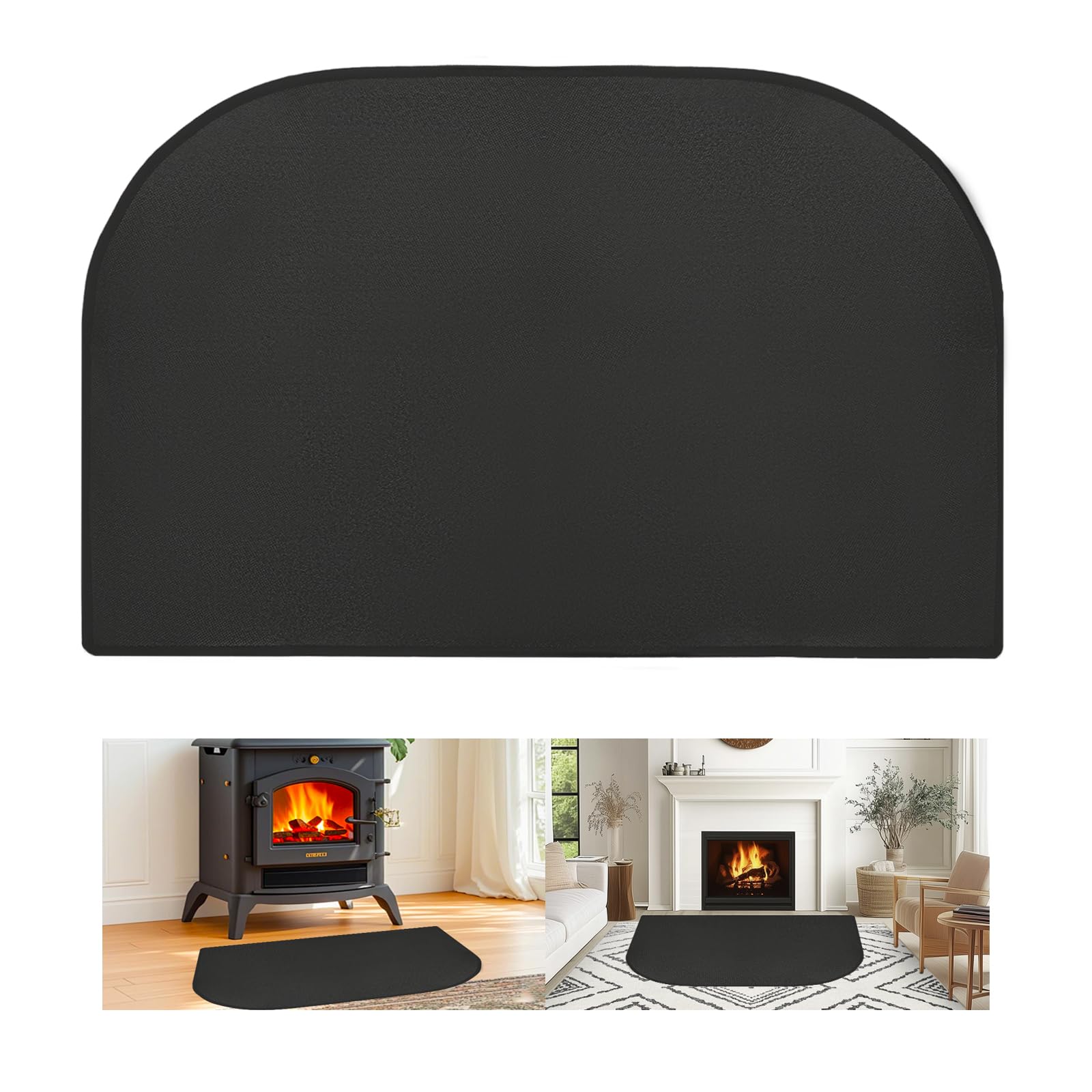 Fireproof Hearth Rug, Heat Resistant Fireplace Mat, Waterproof & Easy Clean Flame Retardant Pad, Protect Floors Carpets from Sparks Embers, for Log Burner, Fire Pit & Indoor Hearth Floor (50 * 100cm)