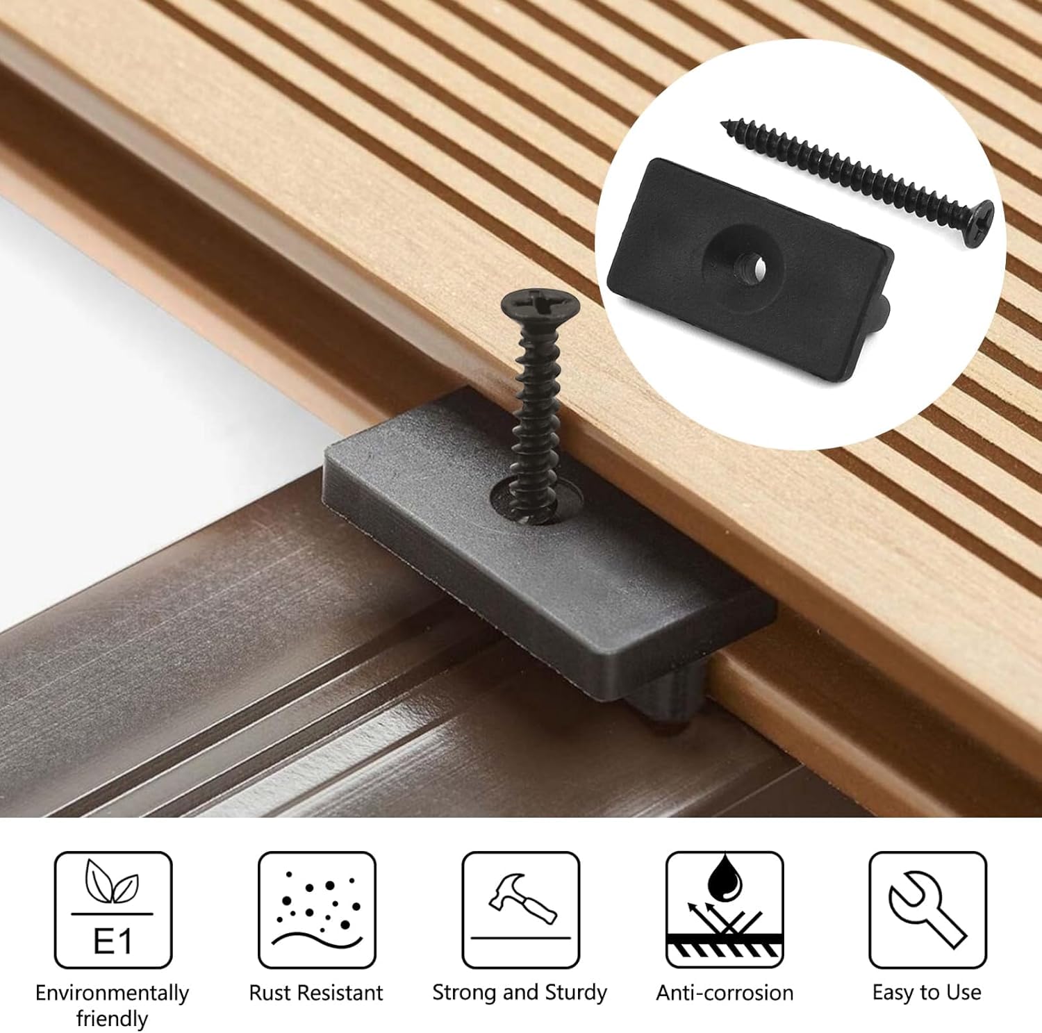 JINTANG 130 Pack Composite Decking Clips - Image 4
