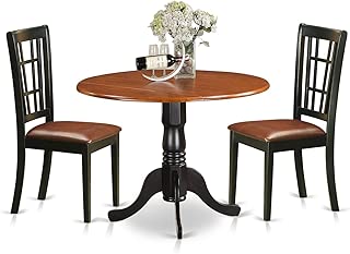 DLNI3-BCH-LC 3 PC Kitchen Table set-Dining Table and 2 Wood Kitchen Chairs - coolthings.us