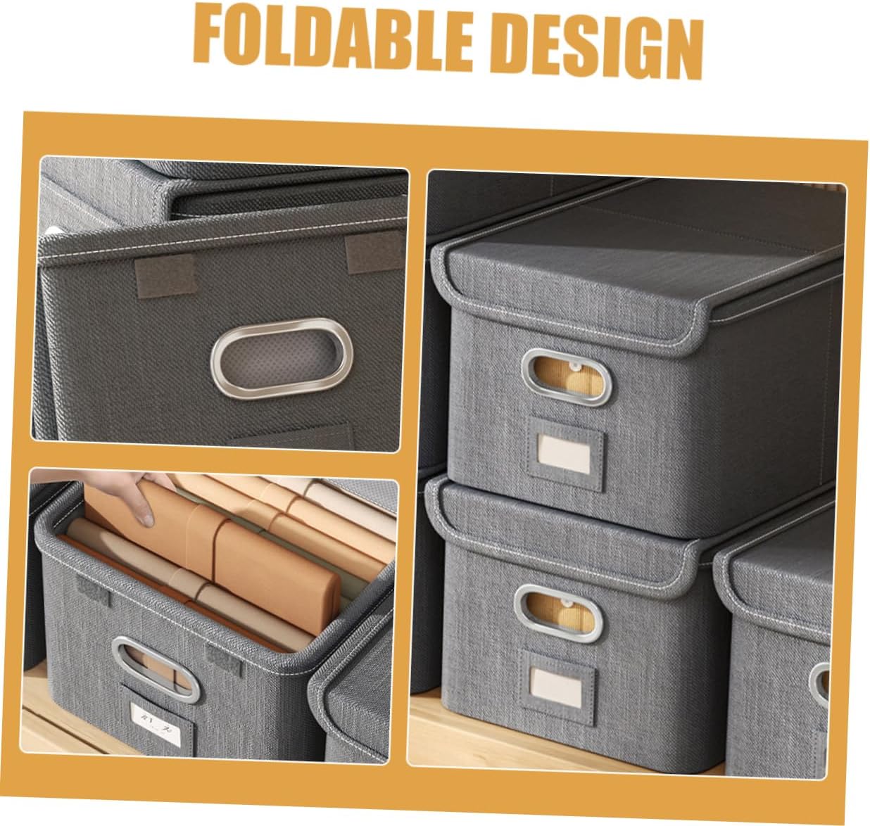 Cabilock Foldable Cloth Storage Organizer Capacity Storage Bin for Clothes and Blankets and Space Saving Design for Home Closet and Bedroom Use