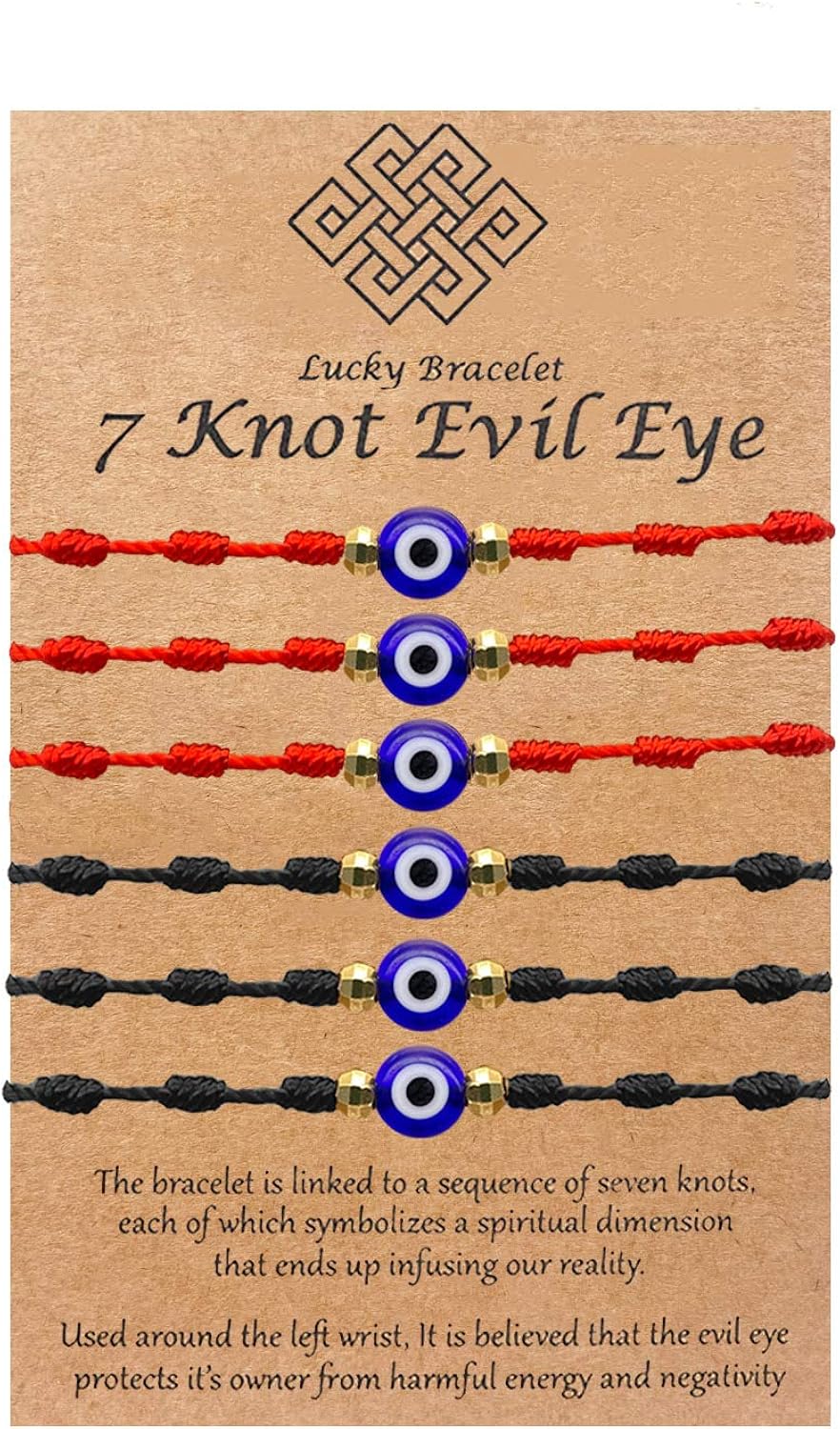 Long tiantian 12 pulseras de mal de ojo, pulsera roja para protección Mal de Ojo para mujeres y hombres (12 pulseras de mal de ojo), Cobre, otro