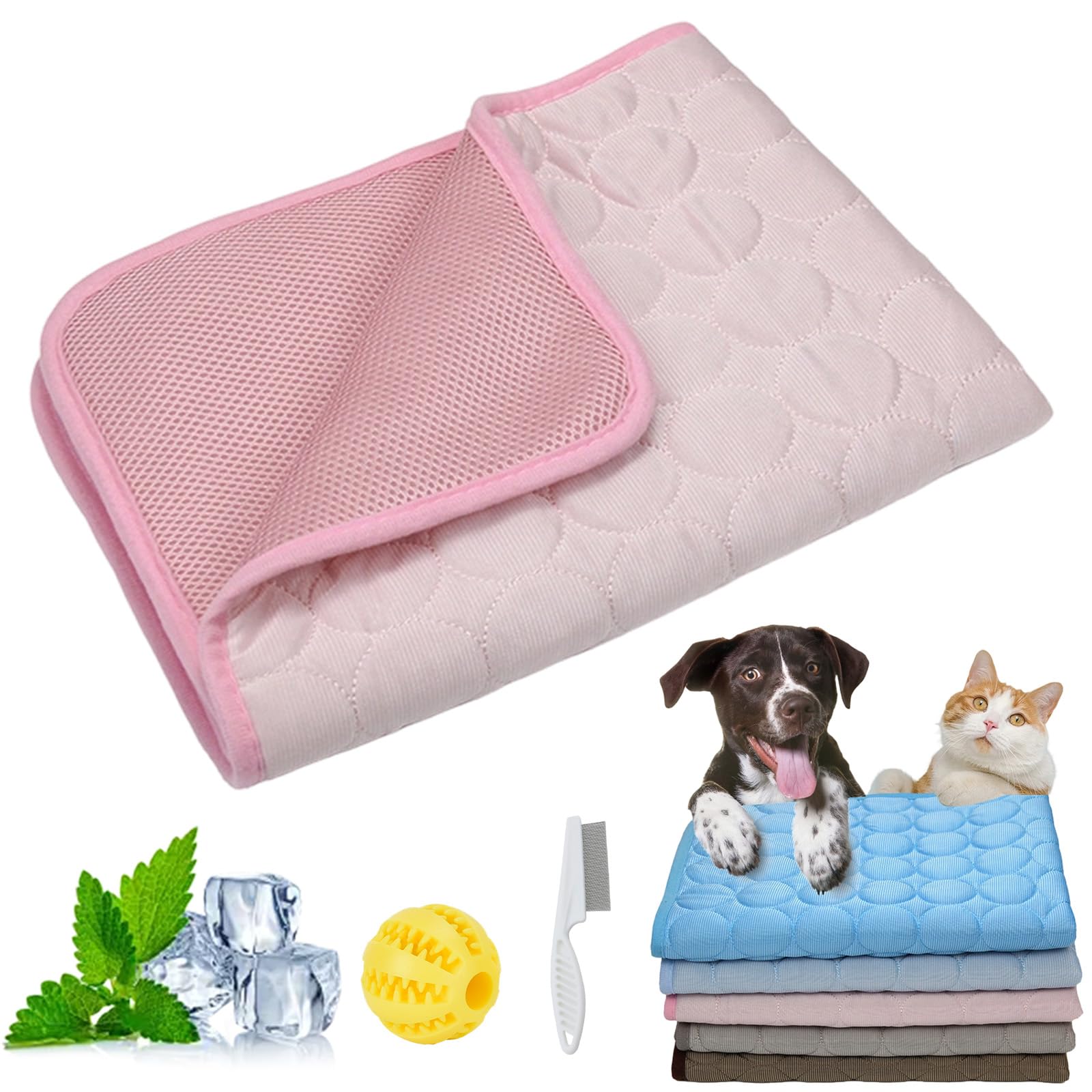 Snrtevu Chillpaws Cooling Mat, Reusable Dog Cool Mat, Self Cooling Pad, Internal Waterproof, Washable, Multiple Size Options, Great for Dogs Cats in Hot Summer (F,XXL)