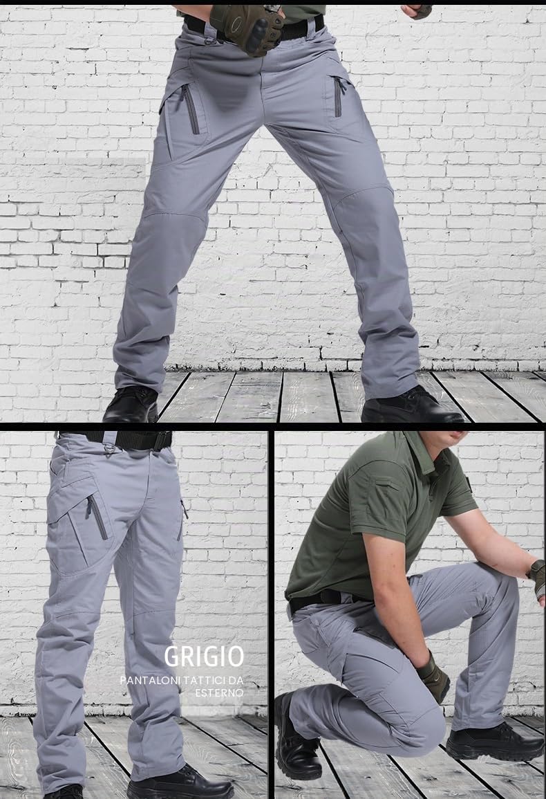 MEIION Le Spartan | Pantaloni Tattici Pantaloni Tattici Ultra-Robusti per Uomini - Pantaloni da Lavoro all-Weather Leggeri con Molte Tasche per attività all'Aperto, Escursionismo, Senza Cintura