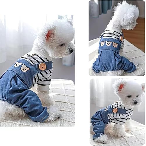 Miniatura 6 de Ropa de perro para perros pequeños, pantalones de mezclilla para pareja, ropa para mascotas, overol de verano para perro, vestido de perro, disfraz