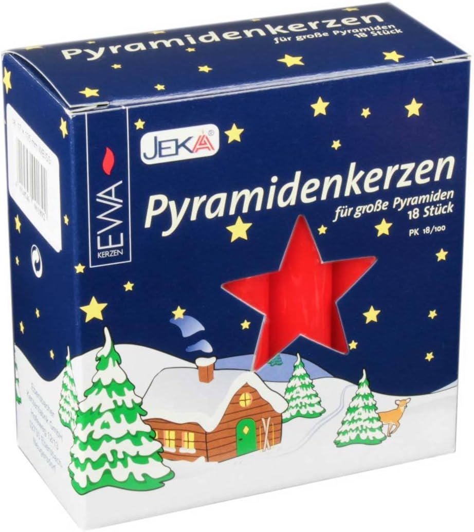 Jeka Kerzen Christmas Pyramid Carousel Candles, Large 17mm - Red