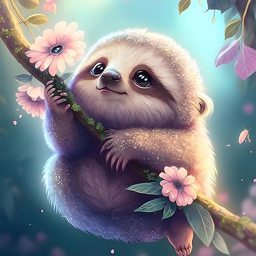 RICUVED Kits de arte de diamantes para adultos, kits de arte de diamantes de perezoso taladro completo 5D, arte de diamantes de flores, gemas de