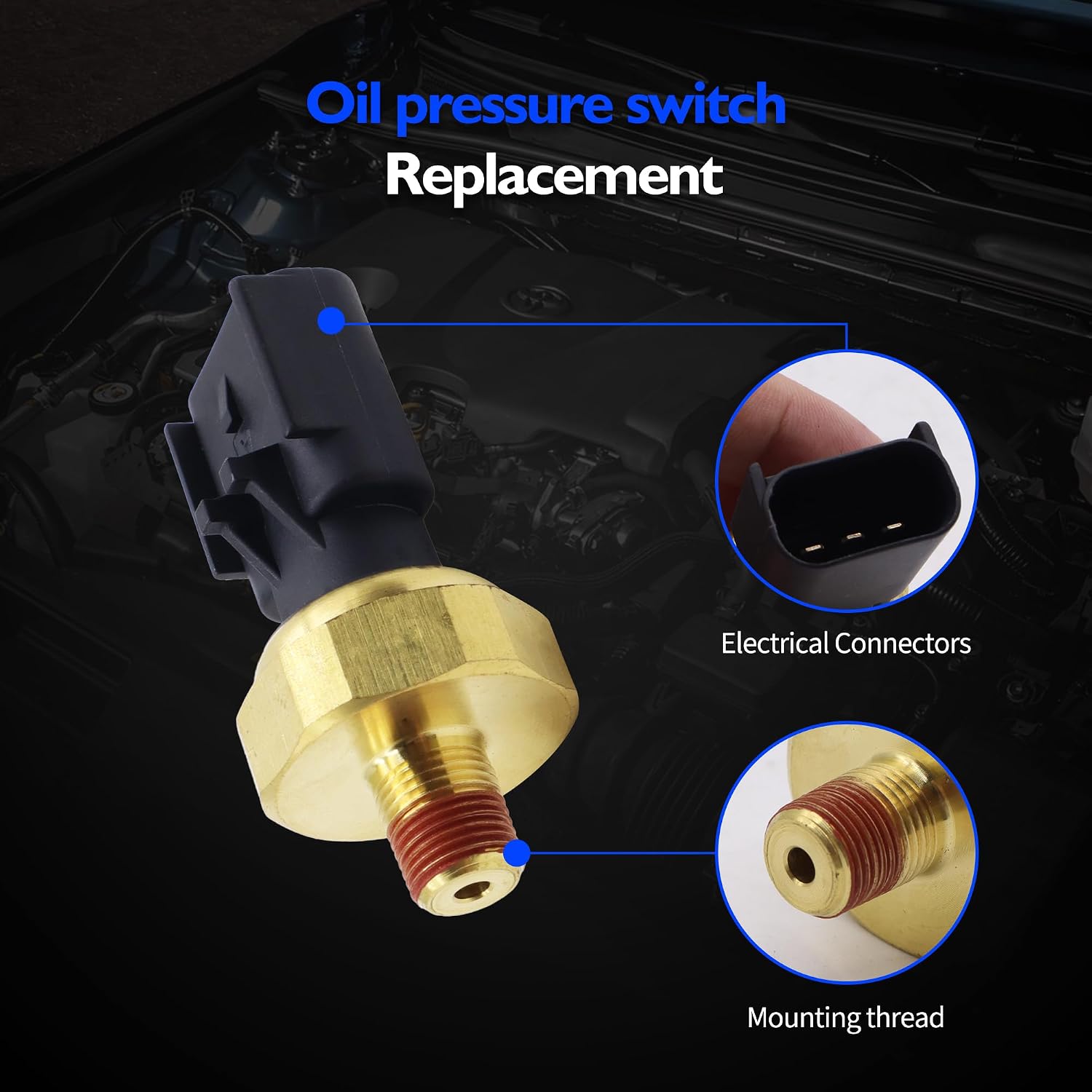Engine Oil Pressure Sensor Sender Unit Compatible with Chrysler 200 Aspen Pacifica Jeep Grand Cherokee Dodge Magnum Avenger Ram 1500 2500 3500 SRT VW 2005 2006 2007 2008 2009 2010 2011-2016